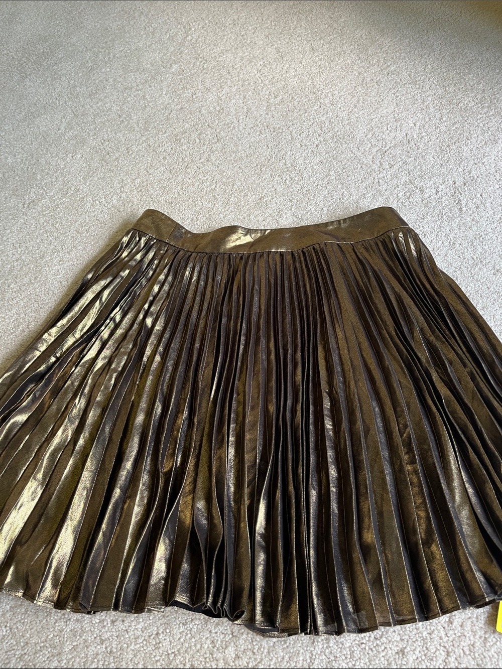 Haute Hippie Metalic Gold Pleated Skirt - Women